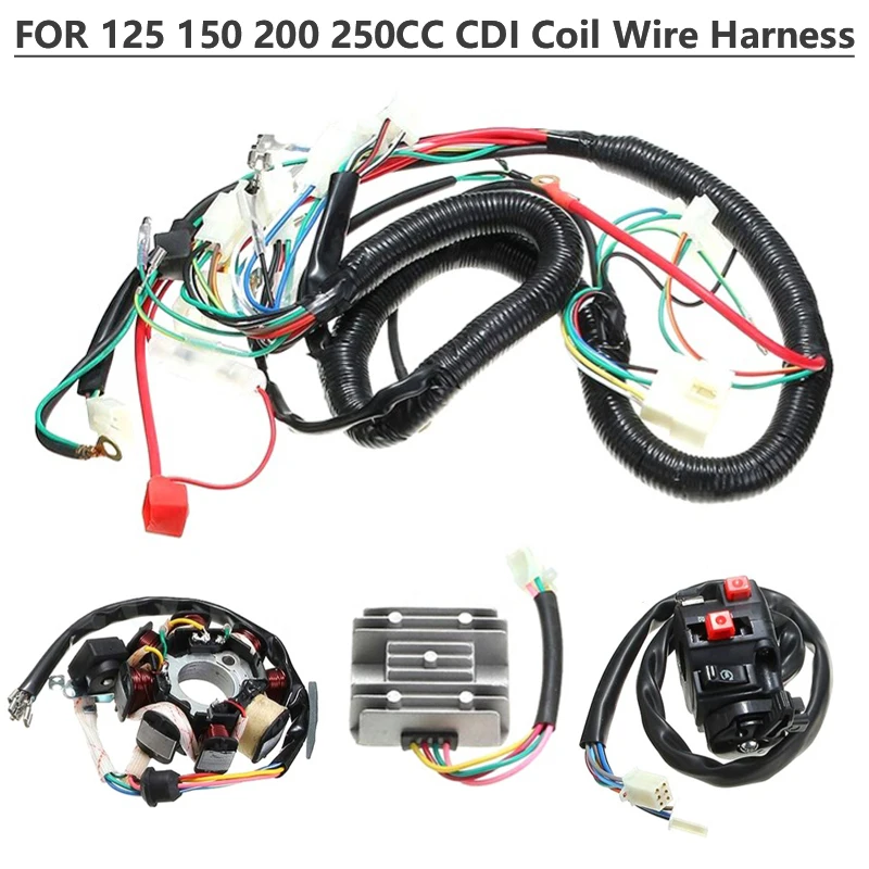 

ATV QUAD 125 150 200 250cc Electrics Wiring Harness Wire Loom CDI Coil Dirt Bike KTM Electrics Wiring Harness Stator Assembly