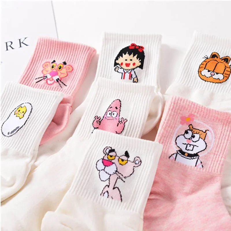 

High Quality Cute Elegant Lovely Kawaii Cartoon Sweet Harajuku Cotton Women Socks Animals Character Casual Short Socks Hot