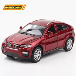 1:32 Модель литья под давлением Автомобиль SUV X6 металлический сплав моделирование вытяжной дисплей автомобильные фары игрушки для детей