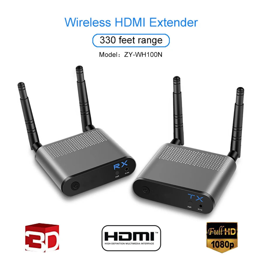 Air Pro 100 м/330FT 2,4 ГГц/5,8 ГГц Беспроводной Wi-Fi HDMI Аудио Видео удлинитель передатчик Отправитель приемник комплект с ик сигнала