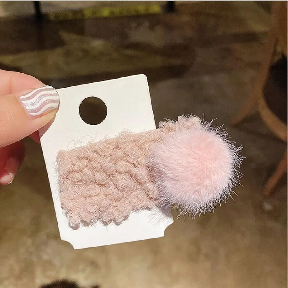 5Pcs/Lot Wool ball hairpin BB Hair Clips For Girls Candy Pom Ball Hairpins Barrettes Kids Child Gifts Hairpins Hair Accessoires