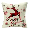 Linen Red Scottish Plaid Christmas Cushions Case Reindeer Trees Snowflakes Print Christmas Decorative Pillows for Sofa Couch Bed ► Photo 2/6