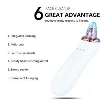 

HOT Portable USB Rechargeable Pores Vacuum Electric Face Pore Cleaner Blackhead Remover Acne Suction Facial Cleaning Tool SALE