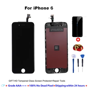 

AAA+++ LCD Display For iPhone 5 5S SE 6 6S 7 8 Plus Touch Screen Replacement For iPhone No Dead Pixel with tempered Glass/Tools