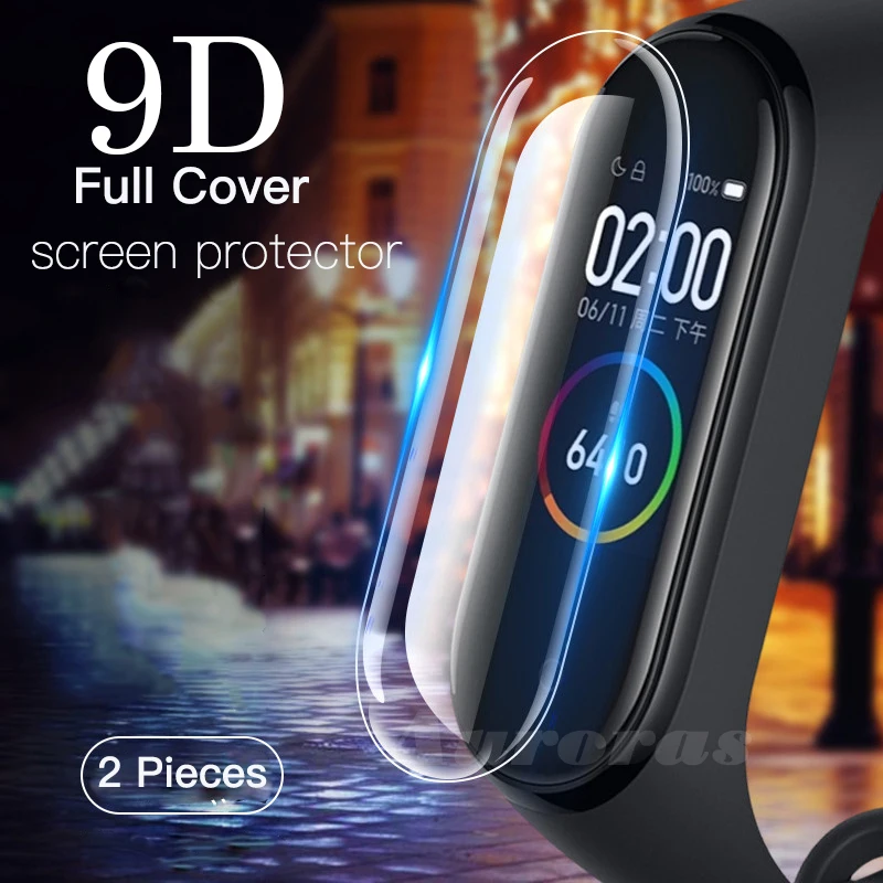 1/2 шт. защитная пленка для экрана Xiaomi Mi Band 4 закаленное стекло смарт-часов 3