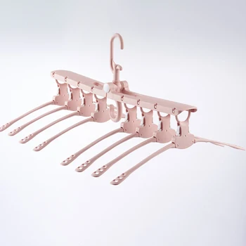 

Plastic Multi-port Support Circle Clothes Hanger Saves Space Foldable Telescopic Magic Clothes Hanger Noslip Laundry Rack