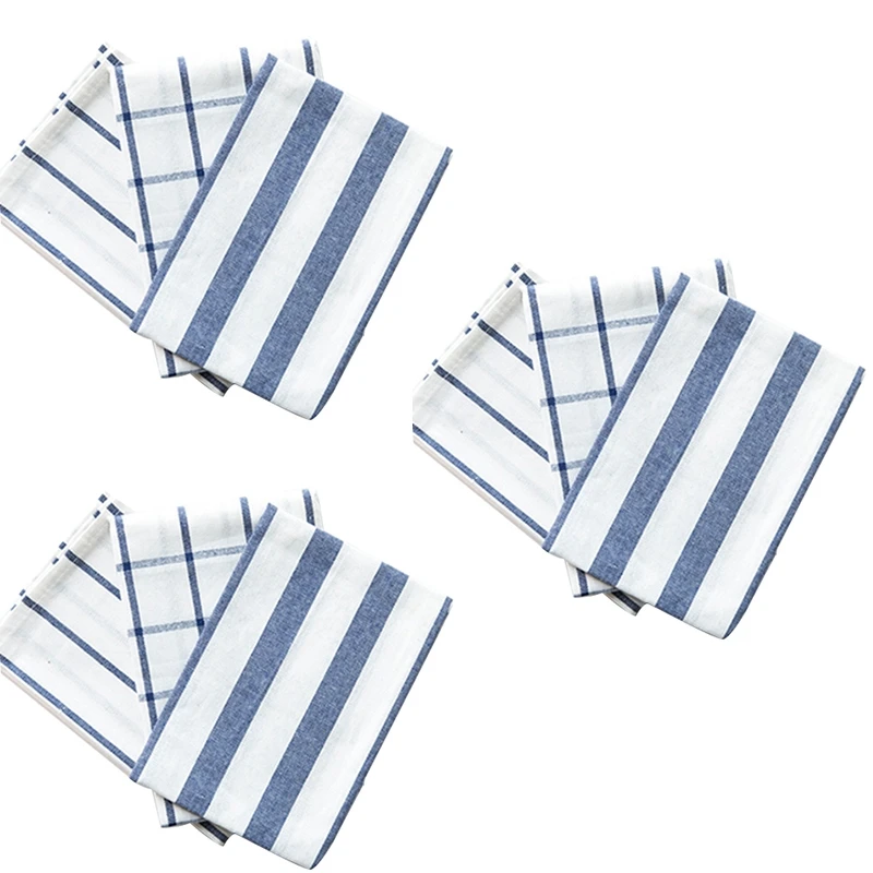  9 Pcs Cotton Table Napkins Cloth Tea Towel Absorbent Dish Cloth Scouring Pad Kitchen Towels Cleanin