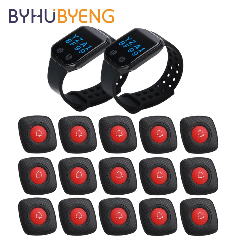 BYHUBYENG ресторан Беспроводная система вызова официантов пейджер Системы наручные