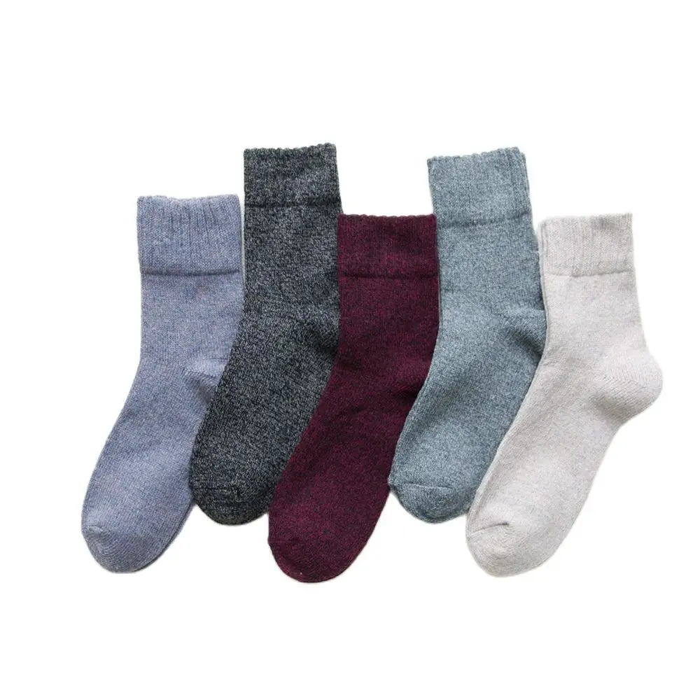 

10prs/lot New Winter Warm Thick Tube Solid Color and Line New Men's Wool Socks