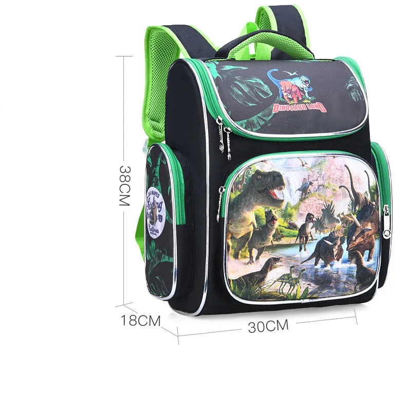 Green Large Size Детские школьные сумки для мальчиков мультфильм Динозавр узор нейлон водонепроницаемый ортопедические рюкзаки для детей школьный рюкзак Mochila Escolar - Цвет: Green Large Size