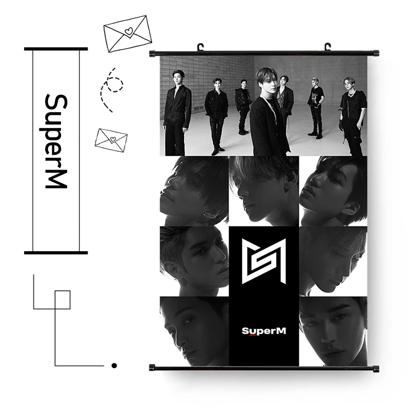 Модный Kpop SuperM первый мини-альбом вешается на стену K-pop SuperM MARK BAEKHYUN плакат фотографии фанатов коллекции - Цвет: SuperM