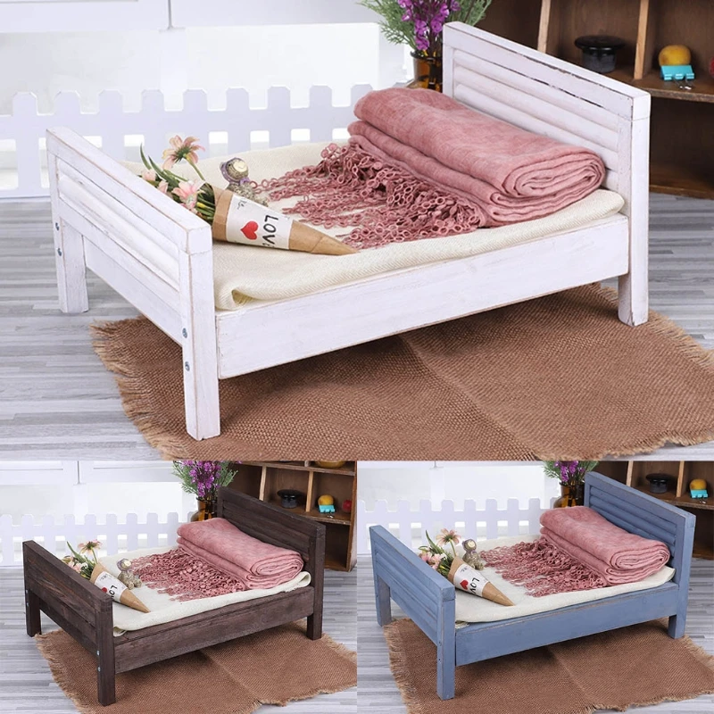 Newborn Props for Photography Wood Detachable Bed Mini Desk Tables baby Background Accessories | Мать и - Цена: US $28.88 - 45.93