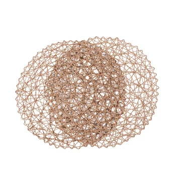 

2pcs Cup Pad Rattan Weaving Coaster Placemat Cup Hollow Mat Tea Cup Pad Handmade