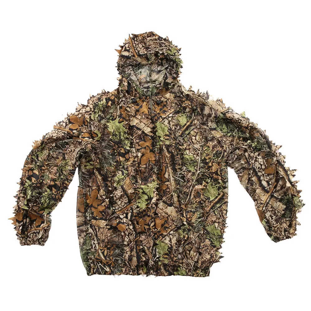 Тактическая камуфляжная охотничья одежда бионический Ghillie костюм 3D Джунгли лесной игровой камуфляж одежда куртка с капюшоном и штаны