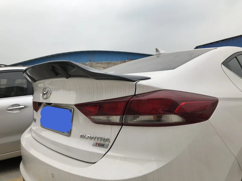 Для hyundai Elantra спойлер 17 высококачественный спойлер из углеродного волокна для заднего крыла автомобиля грунтовка цвет задний багажник хвост плавник Спорт
