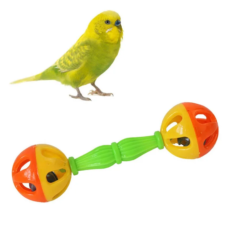 2Pcs Bird Parrot Toy Rattle Birds Fun Interactive Parrot Bird Cage Toy Pet Bird Supplies Training Accessories