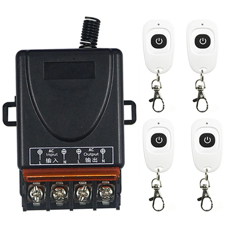 

AC 110V 220 V 1CH 1 CH Wireless RF Remote Control Light Switch 10A Relay Output Radio Receiver Module+one-button Transmitter