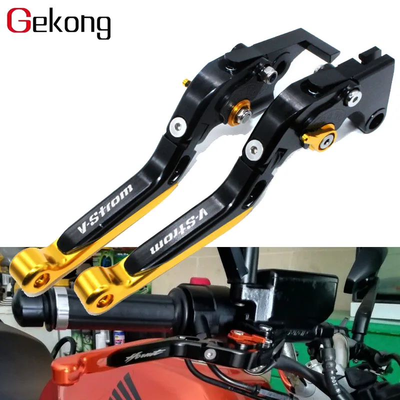 With logo Motorcycle Adjustable Folding Brake Clutch For SUZUKI TL1000S 1997 2001 SFV650 GLADIUS