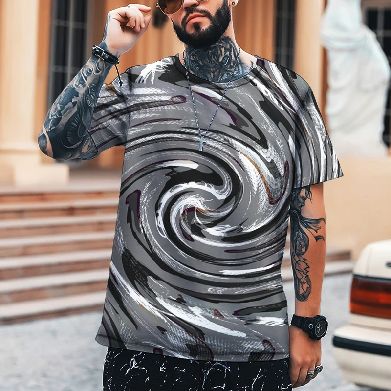 Cosmic Vortex Black Hole 3D Printing Men's Shirt Round Neck T-shirt Street  Hip-hop Cool Style High-quality Brand Clothing S-5XL