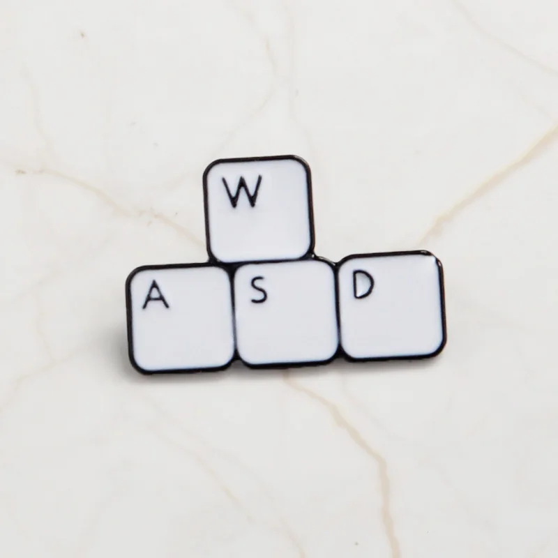 Игровая эмалированная клавиатура WASD булавки для планшетов броши в подарок