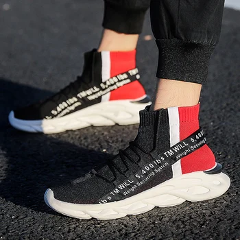 

High Top Men's Socks Sports Shoes Light Breathable Popular Men Running Shoes Comfortable Outdoor Non-slip Sneakers Men Zapatos