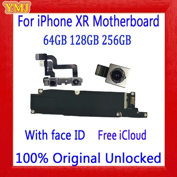 

64GB 128GB 256GB For iPhone XR Original Unlocked Motherboard With/Without Face ID Free iCloud IOS Logic Board 100% Tested