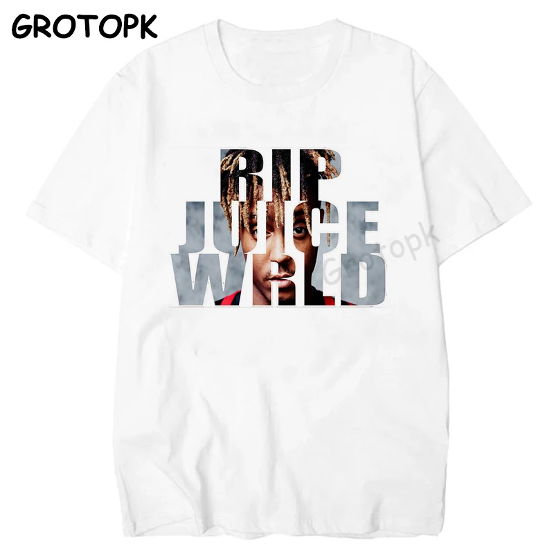 Мужская футболка с принтом RIP JUICE WRLD 999 белая в стиле хип хоп уличная одежда