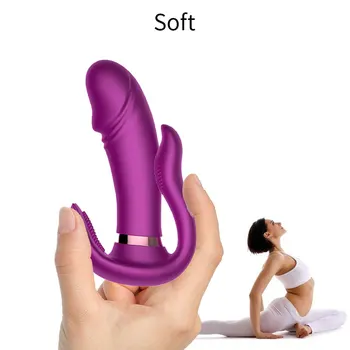 Wearable Heating Dildo Vibrator Remote Control Clitoris G-Spot and Anus Triple Massager Female Rechargeable 4
