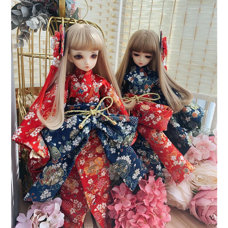 BJD Кукла Одежда 1/6 1/4 1/3 кукла кимоно Красного/синего цвета для 1/6 1/4 1/3 BJD кукла аксессуары только в том случае, одежда