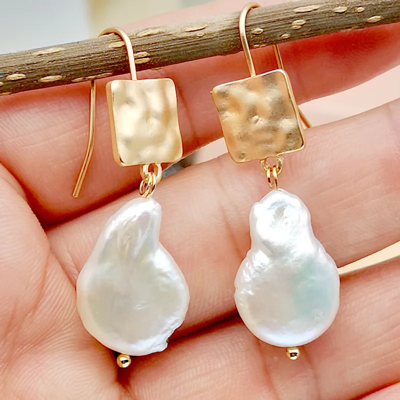 

Natural Freshwater Pearl Dangle Earring for Women Baroque Bridal Irregular Pearl Earrings Pendientes Mujer Moda 2019 F3D304