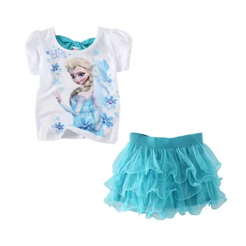 

Mudkingdom Baby Girls Princess Froze Outfits Cartoon Queen Summer with Chiffon
