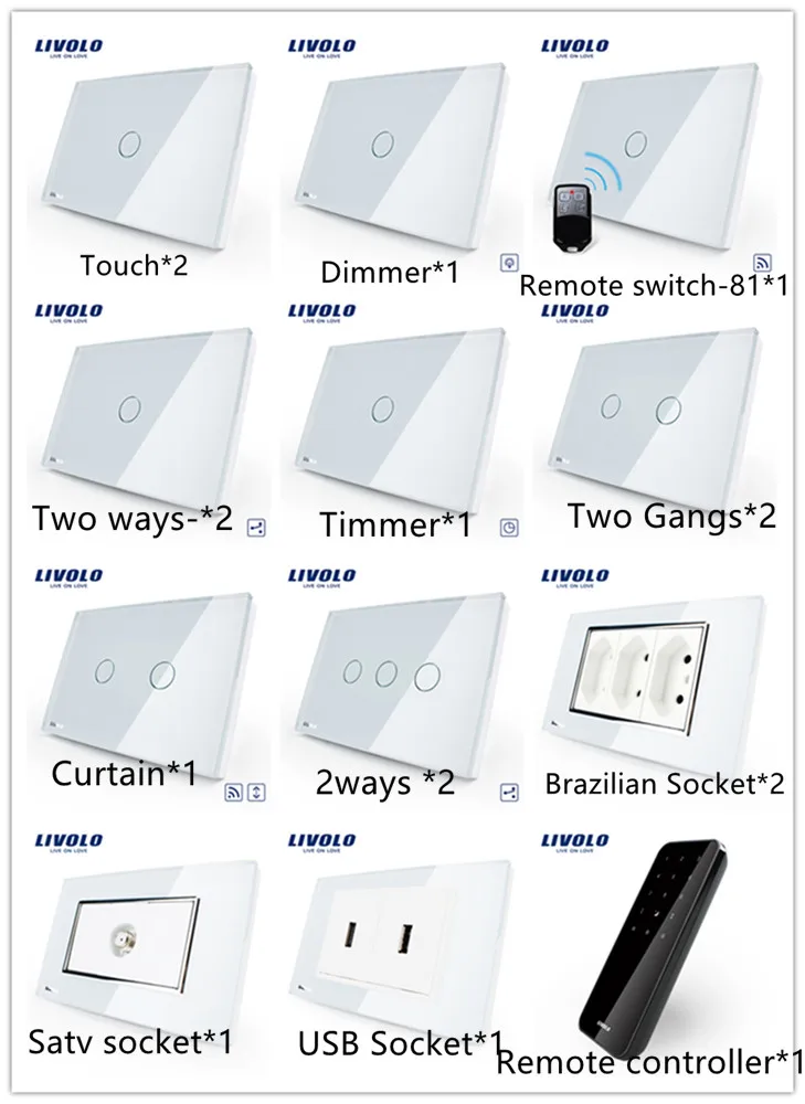 

LIVOLO US Standard switch with socket group,low price ,pack sales ,convenience for you