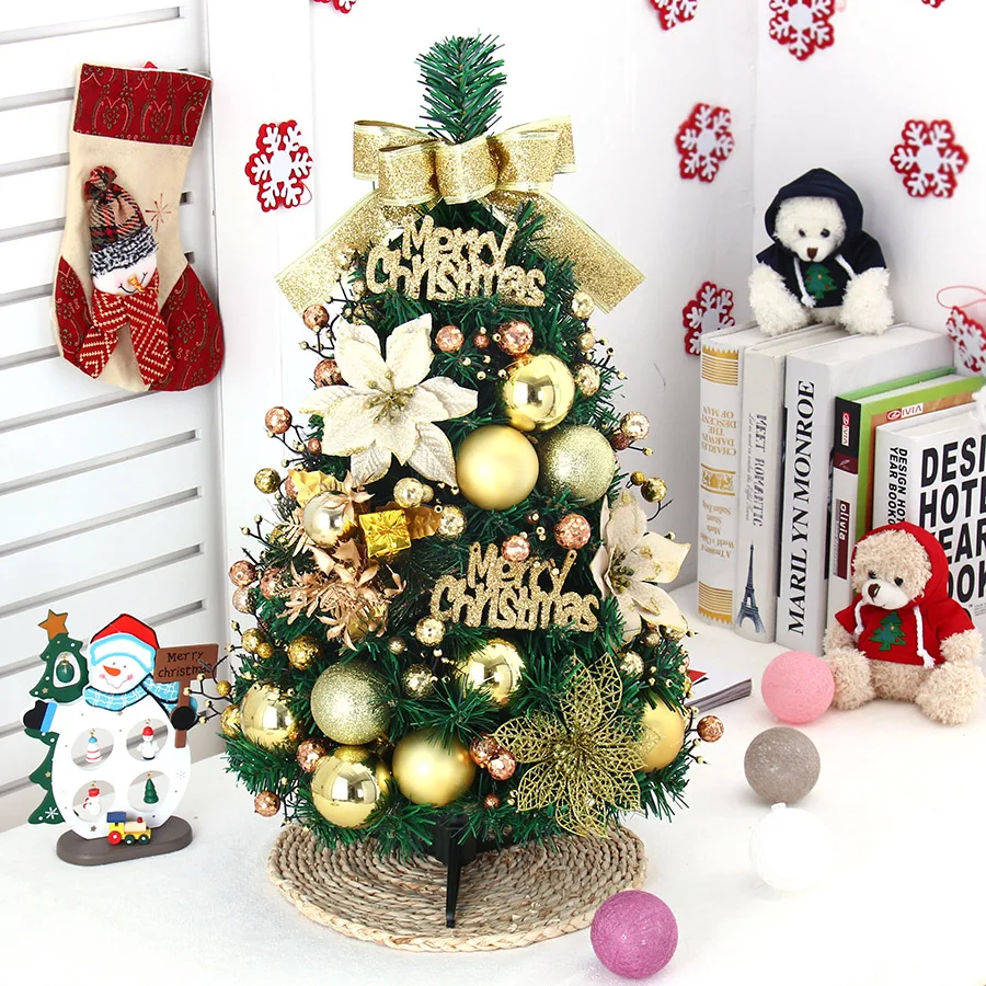 

60cm decorative Christmas tree set diy small Christmas tree decorations mall bar desktop decoration