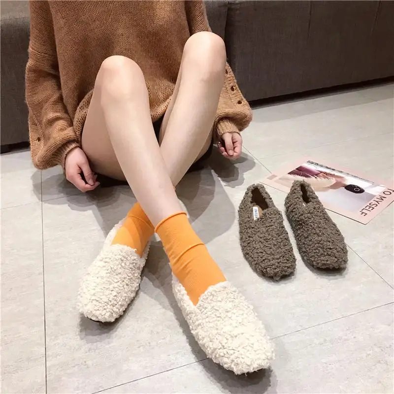 

Fur Mules Women Pointed Toe Furry Plain Loafers Lady Shoes Chiara Ferragni