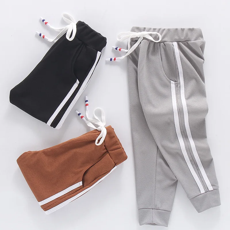 

2019 Spring Childrenswear New Style Boy Pants Socks Spring And Summer Children Anti Mosquito Pants Children Solid Color Brace Pa