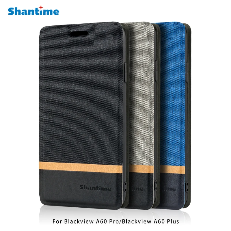 Canvas PU Leather Phone Bag Case For Blackview A60 Pro Flip Plus Business Soft Silicone Back Cover | Мобильные телефоны и