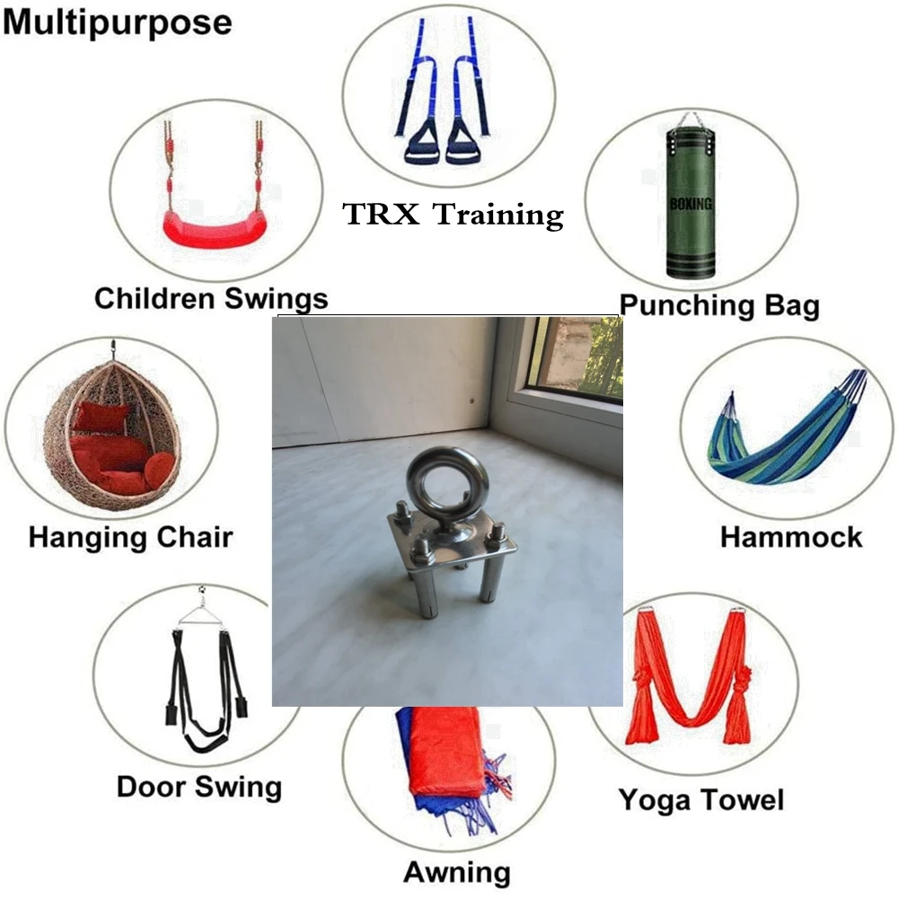 Hammock Bracket Suspension Hook Sex Swing Hanger Buckle Ceiling Mount Kit Accessories For Hanging Chair Gym Fitness Aerial Yoga