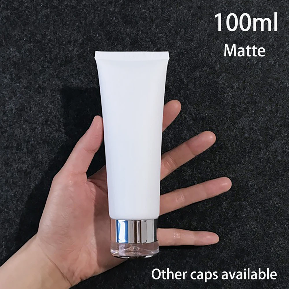 空の 100 ミリリットルマットホワイトプラスチック軟質チューブ 100 グラムの霜化粧品ローション黒髪の色シャンプー容器旅行ボトル 詰め替えボトル Aliexpress