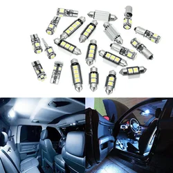 21 pçs 12v carro conduziu a luz lâmpadas kits super brilhante branco mapa dome luzes de estacionamento lâmpadas sinal interior universal acessórios do carro