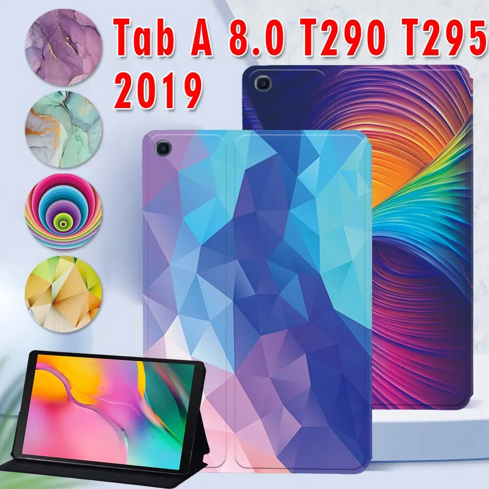 Чехол с акварелью для Samsung Galaxy Tab A 8 0 дюйма 2019 SM-T290 чехол из искусственной кожи