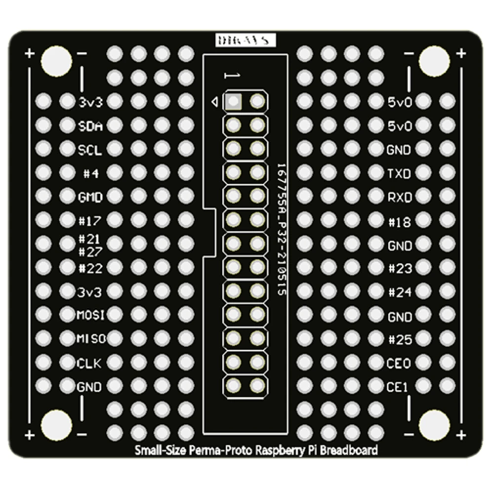 Малый размер Perma-Proto макетная плата Pcb Прототип платы для Raspberry Pi (комплект из 5) |