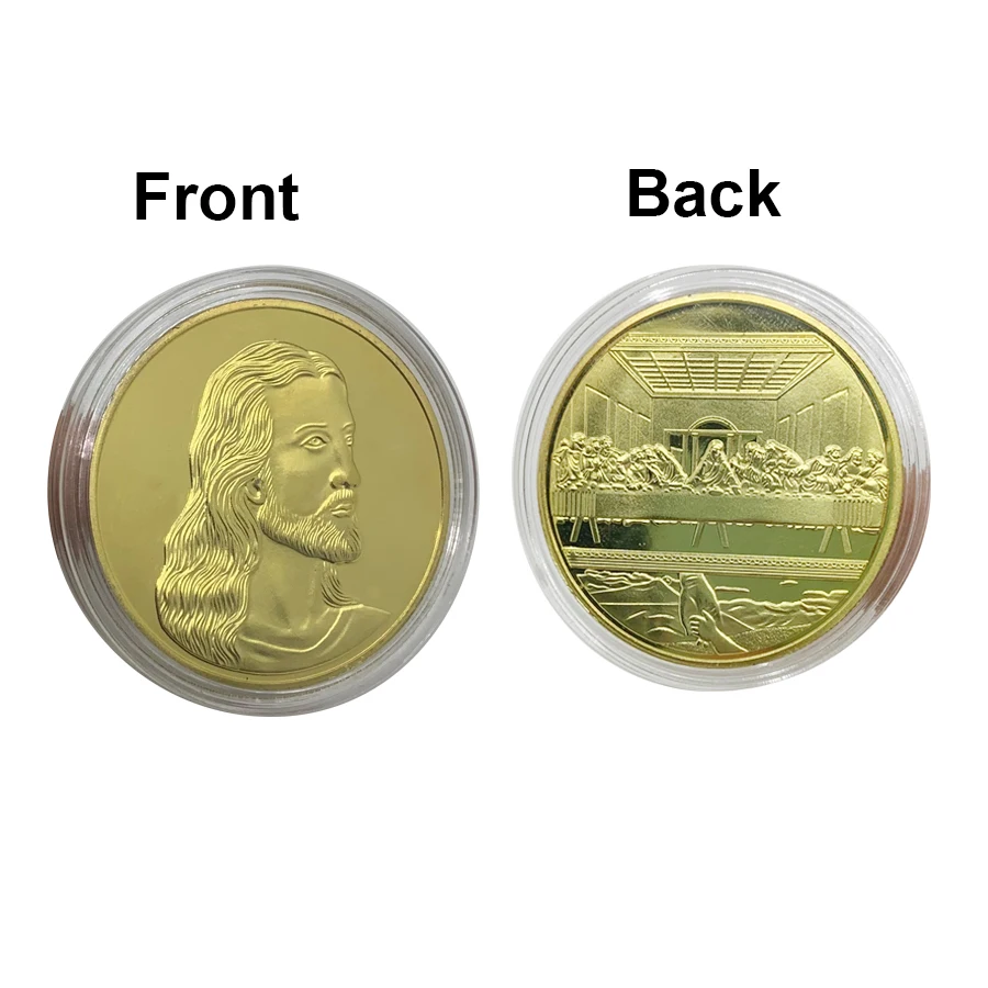 

Promotion sale Jesus Revival Last Supper Coins European Christian Bible Collecting Commemorative Coins Jesus Christ silver coin