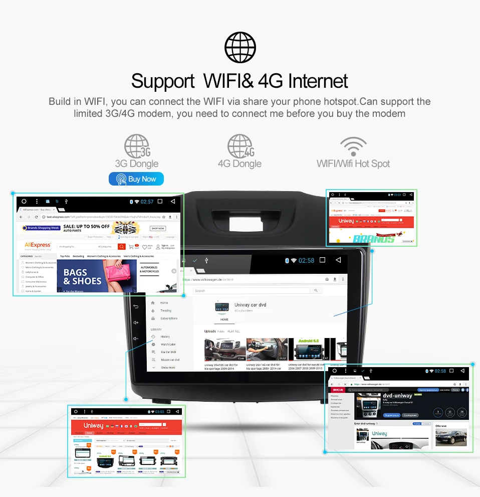 Discount uniway android 8.1 car dvd for Chevrolet S10 ISUZU D-MAX 2015-2018 car radio gps navigation  with steering wheel Navigation GPS 14