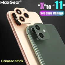 Поддельная камера наклейка на рассеиватель для iPhone X XS Max секундная Замена для iPhone 11 Pro XR модифицированная для iPhone11 металлическая задняя защитная пленка