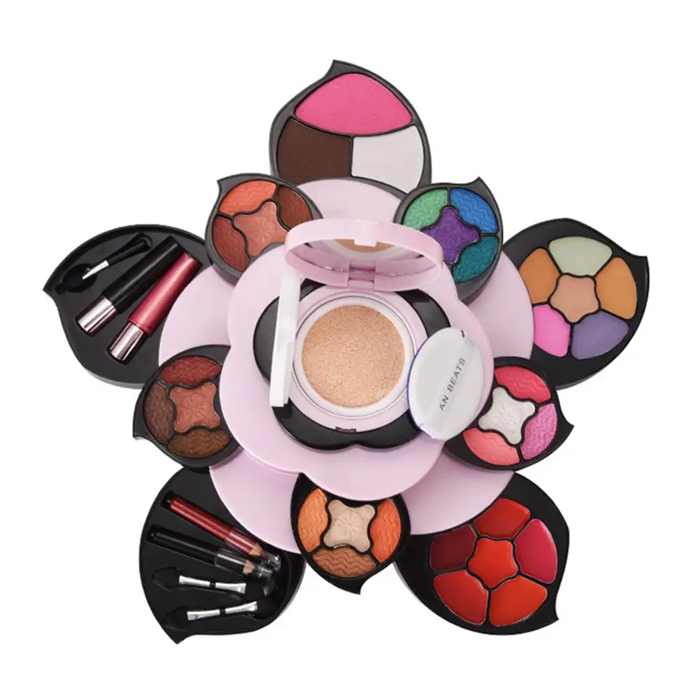 

Eyeshadow Makeup Kit Gift Set Rotating Large Flower Multifunctional Makeup Palette Eyeshadow Lipstick Concealer Plate Beginner