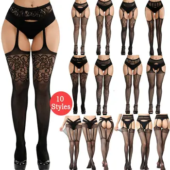 

2020 sexy fishnet tights black Hirigin 10 Styles Women Lady Sexy Stocking Plus Size stocking Tight Black Sheer Pantyhose