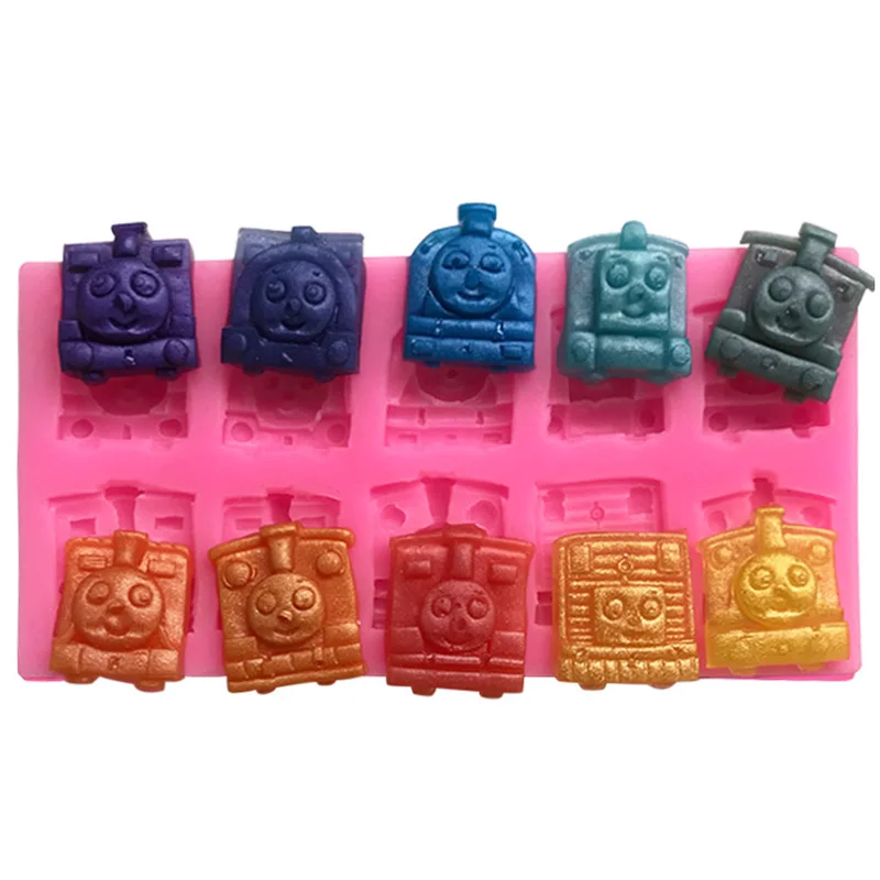 Lace Mold DIY Fondant Cake Chocolate Candy Tools Cartoon Locomotive Sugar Molds Silicone MAQUETER Eco-friendly |