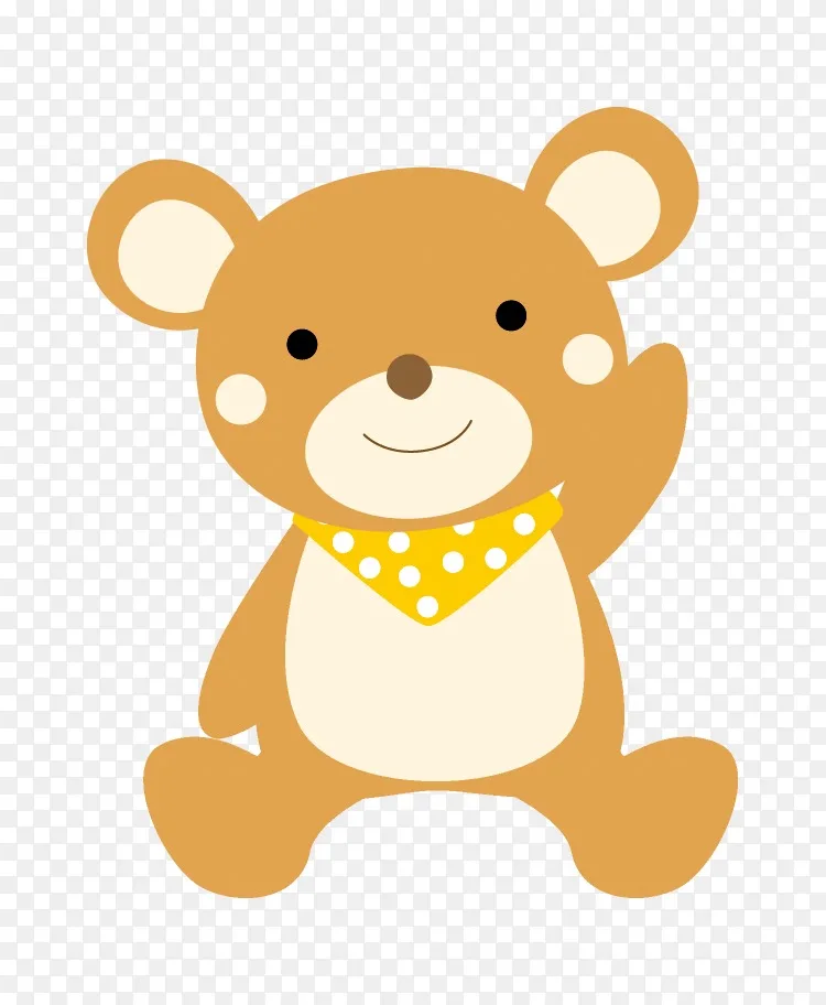 png可爱的熊举起左手.图片