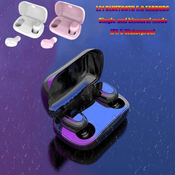 

L21 Bluetooth Earphone Ture Wireless Earbuds 5.0 TWS Headsets Dual Earbuds Bass Sound for Huawei Xiaomi Iphone Mobile Phones