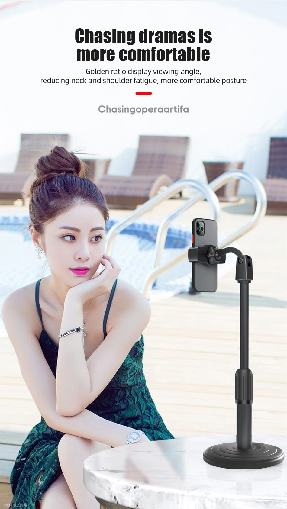 !ACCEZZ Multi-cam Live Phone Holder For iPhone 11 XS Pro Max 8 Xiaomi Huawei Samsung S10 Universal Stand Adjustable Lazy Bracket (4)